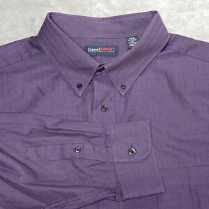 Roundtree & Yorke 3XB Purple Shirt Herringbone Executive-Minimalist Travel-Smart